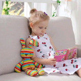 Baby Rabbit Sleeping Comfort Toys with Rainbow Color Knitted Sweet Cute Stuffed Toys Bunny Dolls For kids girl Birthday Gifts
