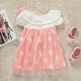 Baby Princess Dress Hot 2015 New Girls Polka Dot Lace Dress Baby Summer Beach Dress Sundress