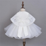 Baby Princess Dress + Pearl Lace Shawl Infant Toddler White Baptism Dresses Infant Christening Gown Toddler Dress Girls Clothes