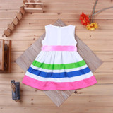 Baby Princess Dress 2016 Summer Cute Baby Striped Dress Little Girls Sleeveless Tutu Dress Party Wedding Vestidos Baby Clothes