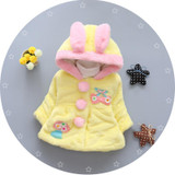 Baby Parka Plus Thick Baby Girls Cute Ears Snow Wear Infant Girls Outerwear Coat Single-breasted Toddler Girls Clothing HW1519