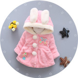 Baby Parka Plus Thick Baby Girls Cute Ears Snow Wear Infant Girls Outerwear Coat Single-breasted Toddler Girls Clothing HW1519