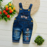 baby pants denim infant overalls 2017 autumn little children bib pants kids boys girls trousers for toddler cartoon longs jeans