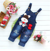 baby pants denim infant overalls 2017 autumn little children bib pants kids boys girls trousers for toddler cartoon longs jeans