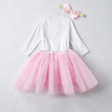 Baby One Year Birthday Dress Full Romper Headband Roupa Infantil Bebes 1st Birthday Outfit Toddler Girl Party Clothing Dress