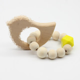 Baby Nursing Bracelets Wooden Teether Crochet Chew Beads Teething Wood Rattles Toys Teether Montessori Bracelets