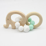 Baby Nursing Bracelets Wooden Teether Crochet Chew Beads Teething Wood Rattles Toys Teether Montessori Bracelets