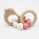 Baby Nursing Bracelets Wooden Teether Crochet Chew Beads Teething Wood Rattles Toys Teether Montessori Bracelets