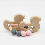 Baby Nursing Bracelets Wooden Teether Crochet Chew Beads Teething Wood Rattles Toys Teether Montessori Bracelets