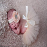 Baby Newborn Photography Props Girl Skirt Bowknot Baby Tutu Skirt Tulle Baby Photo Props Flower Headband Cap Fotografia Crochet