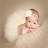 Baby Newborn Photography Props Girl Skirt Bowknot Baby Tutu Skirt Tulle Baby Photo Props Flower Headband Cap Fotografia Crochet