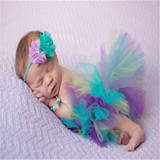 Baby Newborn Photography Props Girl Skirt Bowknot Baby Tutu Skirt Tulle Baby Photo Props Flower Headband Cap Fotografia Crochet