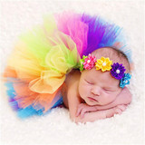 Baby Newborn Photography Props Girl Skirt Bowknot Baby Tutu Skirt Tulle Baby Photo Props Flower Headband Cap Fotografia Crochet