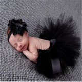 Baby Newborn Photography Props Girl Skirt Bowknot Baby Tutu Skirt Tulle Baby Photo Props Flower Headband Cap Fotografia Crochet
