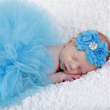Baby Newborn Photography Props Girl Skirt Bowknot Baby Tutu Skirt Tulle Baby Photo Props Flower Headband Cap Fotografia Crochet