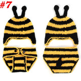Baby Newborn Photography Props Costume Toddler Animal Beanie with Diaper Cover Cocoon Handmade Knitted Hat 0-12M SG041
