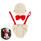 Baby Newborn Photography Props Costume Hand Crochet Knit Infant Beanie Hat with Cape Animal Design Wing Batman Policeman SG040