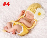 Baby Newborn Photography Props Costume Hand Crochet Knit Infant Beanie Hat with Cape Animal Design Wing Batman Policeman SG040