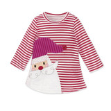 Baby New Christmas dress girls Santa Claus cotton Long sleeve patchwork girl clothes Lace princess dress Christmas girl Clothes