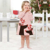 Baby New Christmas dress girls Santa Claus cotton Long sleeve patchwork girl clothes Lace princess dress Christmas girl Clothes