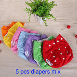 Baby Nappies Cloth Diaper Cover Reusable Diapers Newborn Nappy Washable Nappies Winter Summer Seasons Version Free Size 5pcs