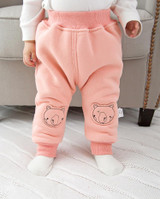 Baby lovely bear emb. velvet pants, baby fleece padded winter warm trousers,free shipping