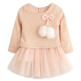 Baby Long Sleeve Dress Baby Girls Dresses Winter Gown Baby Children Knitted Dress Autumn Party Princess