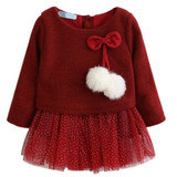 Baby Long Sleeve Dress Baby Girls Dresses Winter Gown Baby Children Knitted Dress Autumn Party Princess