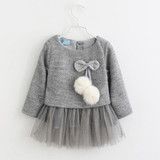 Baby Long Sleeve Dress Baby Girls Dresses Winter Gown Baby Children Knitted Dress Autumn Party Princess