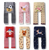 Baby Leggings cotton knitted Baby pants yarn dyed Cartoon characters toddler boys pants elastic waist Girls leggings trousers