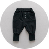 Baby knit jeans children fall boys pants baby cartoon trousers wholesale