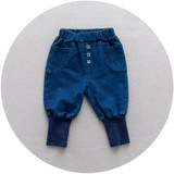 Baby knit jeans children fall boys pants baby cartoon trousers wholesale