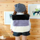 Baby kids winter clothes Winter Fashion down jacket for children Faux fur vest Baby girls Well-designed striped Outwear Coats