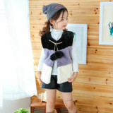 Baby kids winter clothes Winter Fashion down jacket for children Faux fur vest Baby girls Well-designed striped Outwear Coats