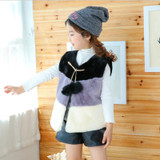 Baby kids winter clothes Winter Fashion down jacket for children Faux fur vest Baby girls Well-designed striped Outwear Coats