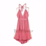 BellFlower 2018 Summer Bohemian Women Mini Dress Backless Beach Dress Holiday Boho Strapless Sexy Ball Gown Hippie Chic Dress