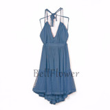 BellFlower 2018 Summer Bohemian Women Mini Dress Backless Beach Dress Holiday Boho Strapless Sexy Ball Gown Hippie Chic Dress