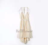BellFlower 2017 Summer Bohemian Women Mini Dress Backless Beach Dress Holiday Boho Strapless Sexy Ball Gown Hippie Chic Dress