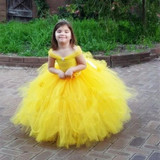 Belle Princess Tutu Dress Baby Kids Fancy Party Christmas Halloween Costumes Beauty Beast Cosplay Dress Flowers Girls Ball Gown