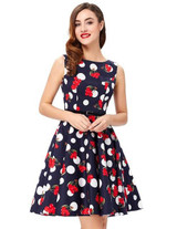 Belle Poque Womens Summer Dress 2017 Floral Retro Vintage 50s 60s Casual Party Robe Rockabilly Dresses Plus Size Vestidos mujer