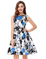 Belle Poque Womens Summer Dress 2017 Floral Retro Vintage 50s 60s Casual Party Robe Rockabilly Dresses Plus Size Vestidos mujer