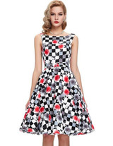 Belle Poque Women Summer Dress 2017 Rockabilly Audrey Hepburn Tunic robe Casual Clothing Vestidos 50s Vintage Plaid Dresses