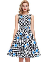 Belle Poque Women Summer Dress 2017 Rockabilly Audrey Hepburn Tunic robe Casual Clothing Vestidos 50s Vintage Plaid Dresses