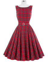 Belle Poque Women Summer Dress 2017 Rockabilly Audrey Hepburn Tunic robe Casual Clothing Vestidos 50s Vintage Plaid Dresses