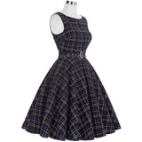 Belle Poque Women Summer Dress 2017 Rockabilly Audrey Hepburn Tunic robe Casual Clothing Vestidos 50s Vintage Plaid Dresses