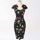 Belle Poque Women Plus Size Dresses Rockabilly Clothing Floral Summer Casual Party Office Sexy Pencil 50s Vintage Bodycon Dress