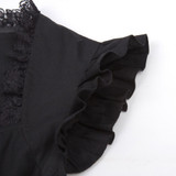 Belle Poque Women Sleeveless V-Neck Lace-up Corset Ruffle Dress 2017 Retro Vintage Steampunk Black Punk Gothic Victorian Dress