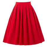 Belle Poque Women jupe 2017 Summer Cotton High Waist Womens Office Vintage Pleated Midi Skirts Black Red Skater Short Mini Skirt