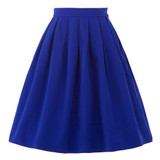 Belle Poque Women jupe 2017 Summer Cotton High Waist Womens Office Vintage Pleated Midi Skirts Black Red Skater Short Mini Skirt