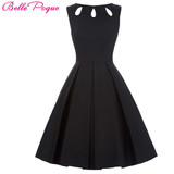 Belle Poque Women Dress 2017 Robe Vintage Black Elegant Summer Dress Tunic Casual Midi 1950s 60s Rockabilly Swing Party Dress
